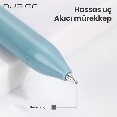 NUSIGN   Jel Kalem 0.5 mm İnce Uç Pürüzsüz Yazı  Kalemi 5 Adet