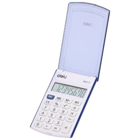 Deli 39217 Mini Hesap Makinesi Kapaklı Mavi