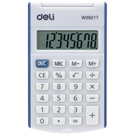 Deli 39217 Mini Hesap Makinesi Kapaklı Mavi