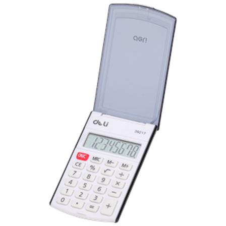 Deli 39217 Mini Hesap Makinesi Kapaklı Siyah