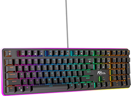 Royal Kludge RK918 Red Switch Siyah PBT RGB Kablolu US Gaming Mekanik Klavye