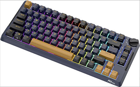 Royal Kludge RK H81 Star Night Skycyan Switch Gri/Siyah PBT RGB Hot Swappable Kablosuz Gaming Mekanik Klavye