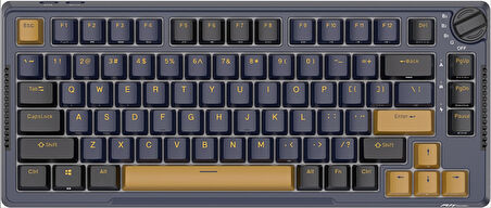 Royal Kludge RK H81 Star Night Skycyan Switch Gri/Siyah PBT RGB Hot Swappable Kablosuz Gaming Mekanik Klavye