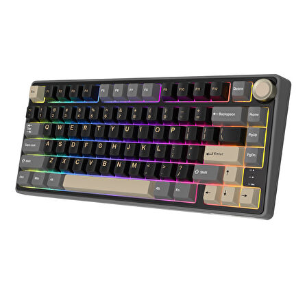 Royal Kludge R75 75% Kablolu US Gaming Klavye (Siyah-Gri)