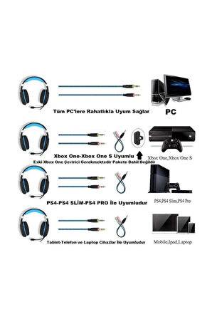 G1100 Oyuncu Gamer Seri Pc-xbox One-ps4 Uyumlu Kulaklık