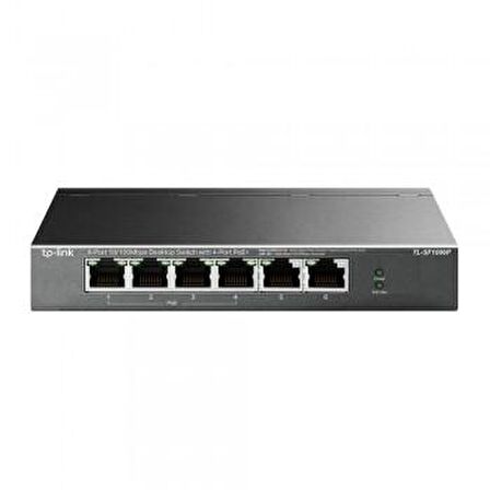 TP-LINK TL-SF1006P 6 PORT 10/100Mbps MASAÜSTÜ SWITCH 4-PORT PoE 2 UPLINK