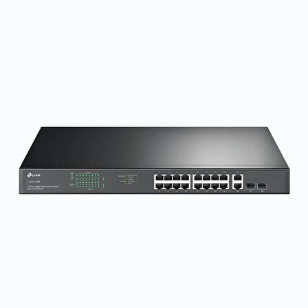 Tp-Link TL-SG1218MP 16 Port 10-100-1000 Poe+ Switch 2 Port SFP Çelik Kasa Rack Mount