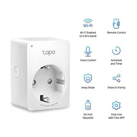 TP-LINK TAPO P100-2 MINI Wi-Fi AKILLI PRİZ 2'Lİ