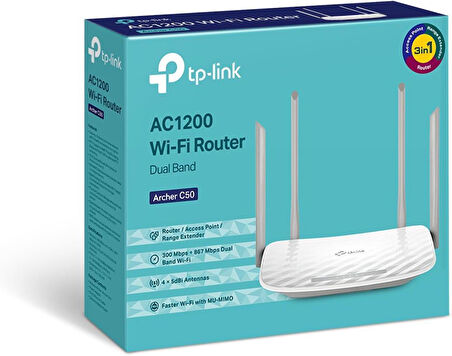 TP-Link Archer C50 4 Port 1200 Mbps Router Teşhir