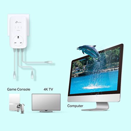 TP-LINK TL-PA8033P KIT AV1300 3 PORTLU GIGABIT PASSTHROUGH POWERLINE BAŞLANGIÇ KİTİ