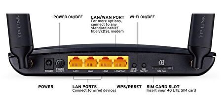 TP-LINK TL-MR6400 KABLOSUZ N 4G LTE ROUTER. 300Mbp