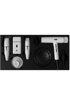 JRL Professional Ghost Kit 3 Saç Kesim, Çizim, Sakal ve Fön Makinesi 4'lü Set Beyaz