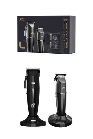 JRL ONYX Combo Serisi 2'li Standlı Tıraş Makinesi Seti 2020 Clipper + 2020 Trimmer Siyah