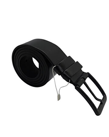 Hakiki Deri Premium Erkek Kemer, Siyah Manda Derisi, 4.5 cm Genişlik, Çelik Toka, Klasik Tasarım Tarz6ZBW5SH