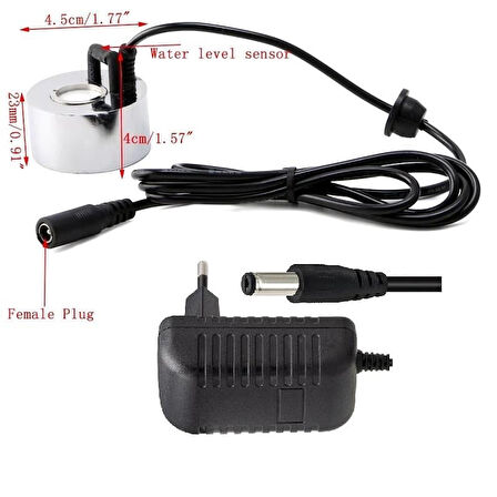 45mm Büyük AC/DC Metal Soğuk Buhar Üreteci, Kuluçka Nem Nozulu 24v+Adaptör