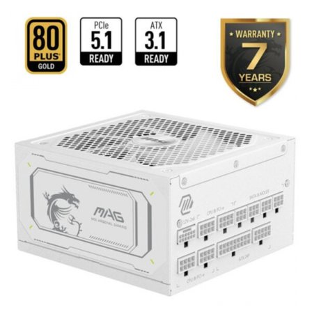 MSI MAG 1000GL PCIE5 WHITE 1000W 80 GOLD POWER