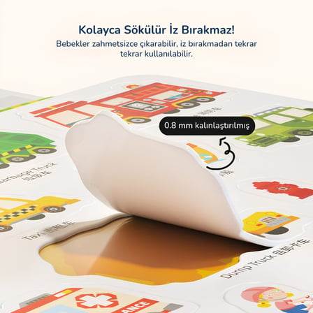 Mideer Yeniden Kullanılabilir Jel Çıkartma Seti Hareketli Trafik