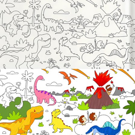 Mideer Yapışkanlı Boyama Rulosu Muhteşem Dinozorlar 4 Metre