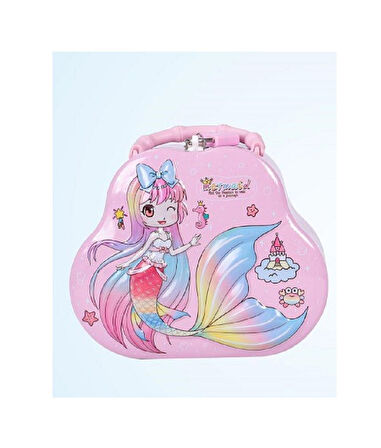 14 cm Asma Kilitli Metal  Deniz Kızı Kumbara  2809