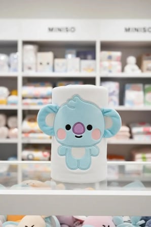 BT21 Lisanslı Bebek Battaniyesi Koya – 3D Kabartmalı & Yumuşak Dokulu