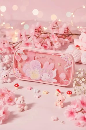 Sanrio Lisanslı My Melody Lale Koleksiyonu Çift Katmanlı Kalemlik 21 Cm Şık Tasarım