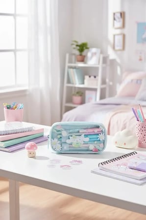 Sanrio Lisanslı Cinnamoroll Lale Koleksiyonu Çift Katmanlı Kalemlik 21 Cm Şık Tasarım