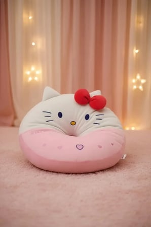 Sanrio Lisanslı Hello Kitty Oturma Minderi Yumuşak Konforlu Dekoratif Tasarım 36x40 Cm