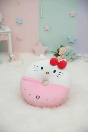 Sanrio Lisanslı Hello Kitty Oturma Minderi Yumuşak Konforlu Dekoratif Tasarım 36x40 Cm