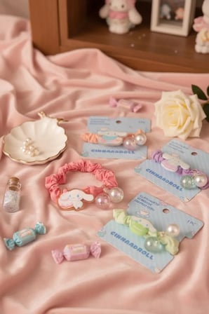 Sanrio Lisanslı Cinnamoroll Saç Tokası – Esnek Lastikli & Şık Tasarım