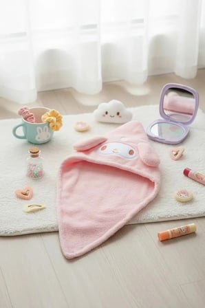 Sanrio Lisanslı My Melody Saç Havlusu – Yüksek Emicili & Yumuşak Dokulu