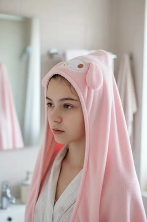 Sanrio Lisanslı My Melody Saç Havlusu – Yüksek Emicili & Yumuşak Dokulu