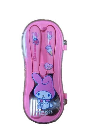 Sanrio Lisanslı My Melody Taşınabilir Çelik Çatal – Kutulu – Paslanmaz Çelik