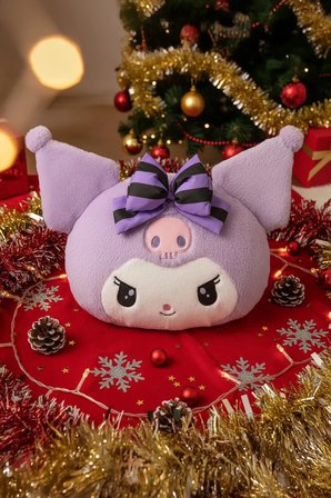 Sanrio Lisanslı Kuromi Yastık 40 Cm – Mor Şekilli Yumuşak Dekoratif