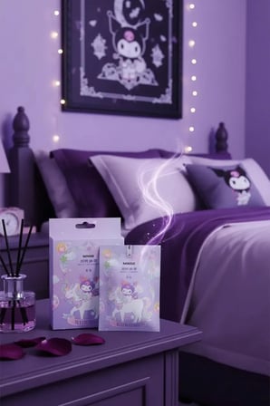 Sanrio Lisanslı Kuromi Kokulu Kese (Tatlı Yaban Frenk Üzümü) – Dolap & Çekmece Parfümü
