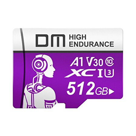 DM 512GB Class 10 A1 V30 95MB/s Micro SD Hafıza Kartı