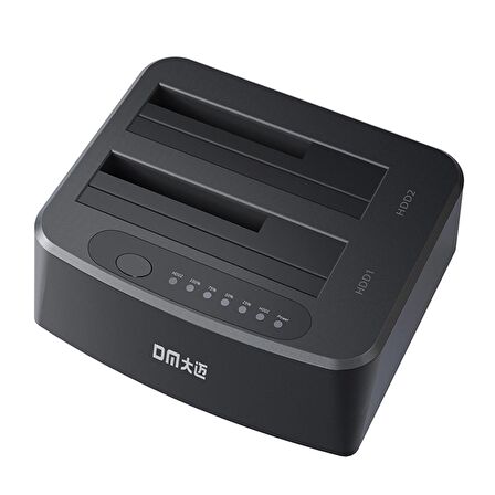 DM Çift Slotlu Offline Clone USB3.0 Sata 2.5 / 3.5 inch HDD SSD Dock Station Klonlama