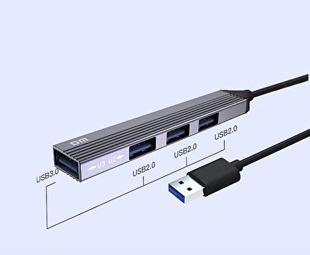 DM CHB056 USB 3.0 to 4 Portlu 3*USB 2.0 1*USB 3.0 Hub Çoklayıcı 15 CM