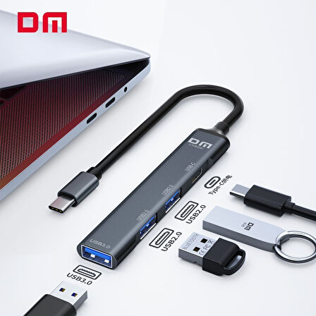 DM CHB081 Type-C to 4 Portlu USB 3.0 / USB 2.0 Çoklayıcı Hub Dönüştürücü