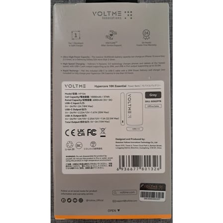 Voltme Hypercore 22.5W Hızlı Şarj Powerbank 10000 mAh Gri
