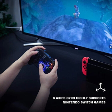 Gamesir T4 Pro Wireless Bluetooth Controller Nintendo Switch, Windows PC, ios Android Siyah