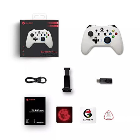 Gamesir T4 Pro Wireless Bluetooth Controller Nintendo Switch, Windows PC, ios Android Beyaz