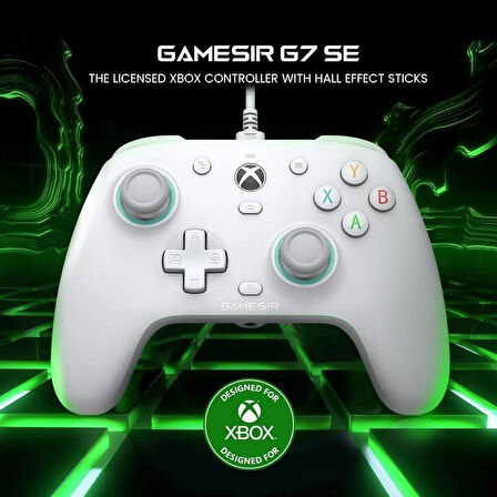 GameSir G7 SE Kablolu Hall Effect Controller Xbox Series X|S, Xbox One ve Windows Beyaz