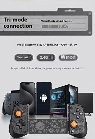 GameSir X5s Zenless Zone Zero ZZZ Siyah Wireless Mobile Game Controller Nintendo Switch 2 ,ios, Android