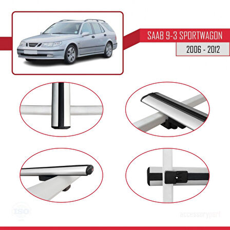 6-2012 Arası ile Uyumlu BASIC Model Ara Atkı Tavan Barı Gri 2 Adet