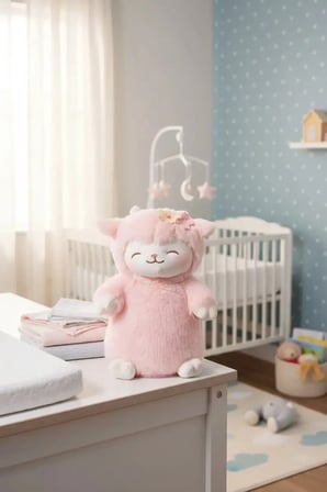 Miniso Lisanslı Kuzu Baa Serisi Pembe Peluş Oyuncak – Sakura Temalı Yumuşak ve Kabarık Kuzu 27 Cm