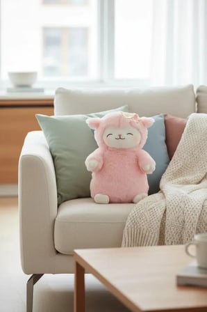 Miniso Lisanslı Kuzu Baa Serisi Pembe Peluş Oyuncak – Sakura Temalı Yumuşak ve Kabarık Kuzu 27 Cm