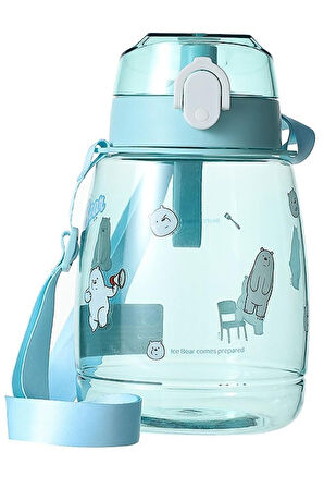We Bare Bears Lisanslı Plastik Su Matarası (1300Ml) - Kutup Ayısı