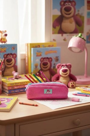 Disney Pixar Lotso Lisanslı Büyük Fermuarlı Kalemlik – Geniş Hacimli ve Dayanıklı Okul Çantası 20 Cm