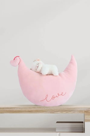 Miniso Lisanslı Kuzu Baa Serisi Beyaz Peluş Oyuncak – Uykucu Temalı Dekoratif Yastık ve Oyuncak 36 Cm