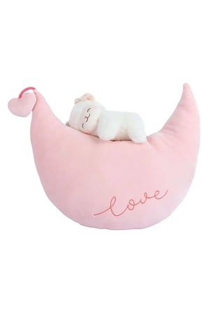 Miniso Lisanslı Kuzu Baa Serisi Beyaz Peluş Oyuncak – Uykucu Temalı Dekoratif Yastık ve Oyuncak 36 Cm